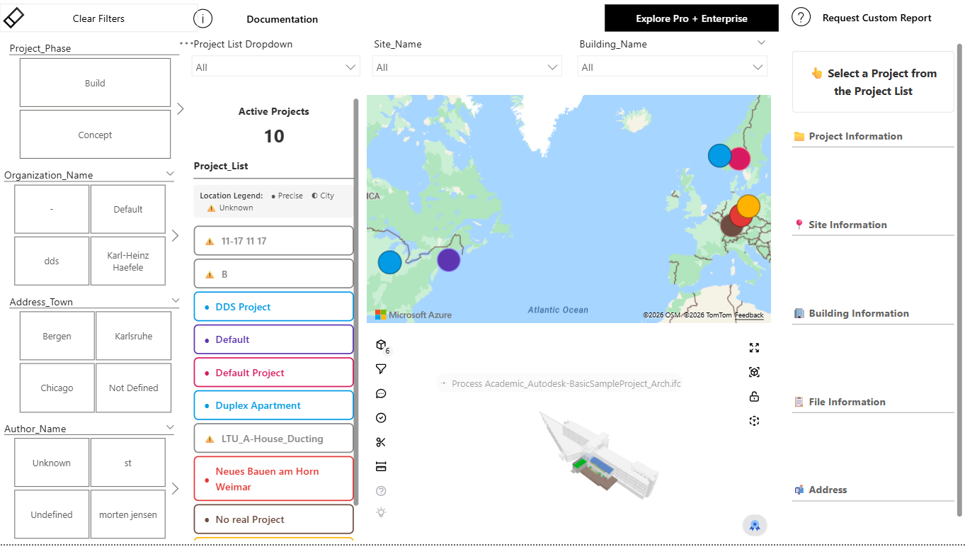 IFC to GIS Map Dashboard