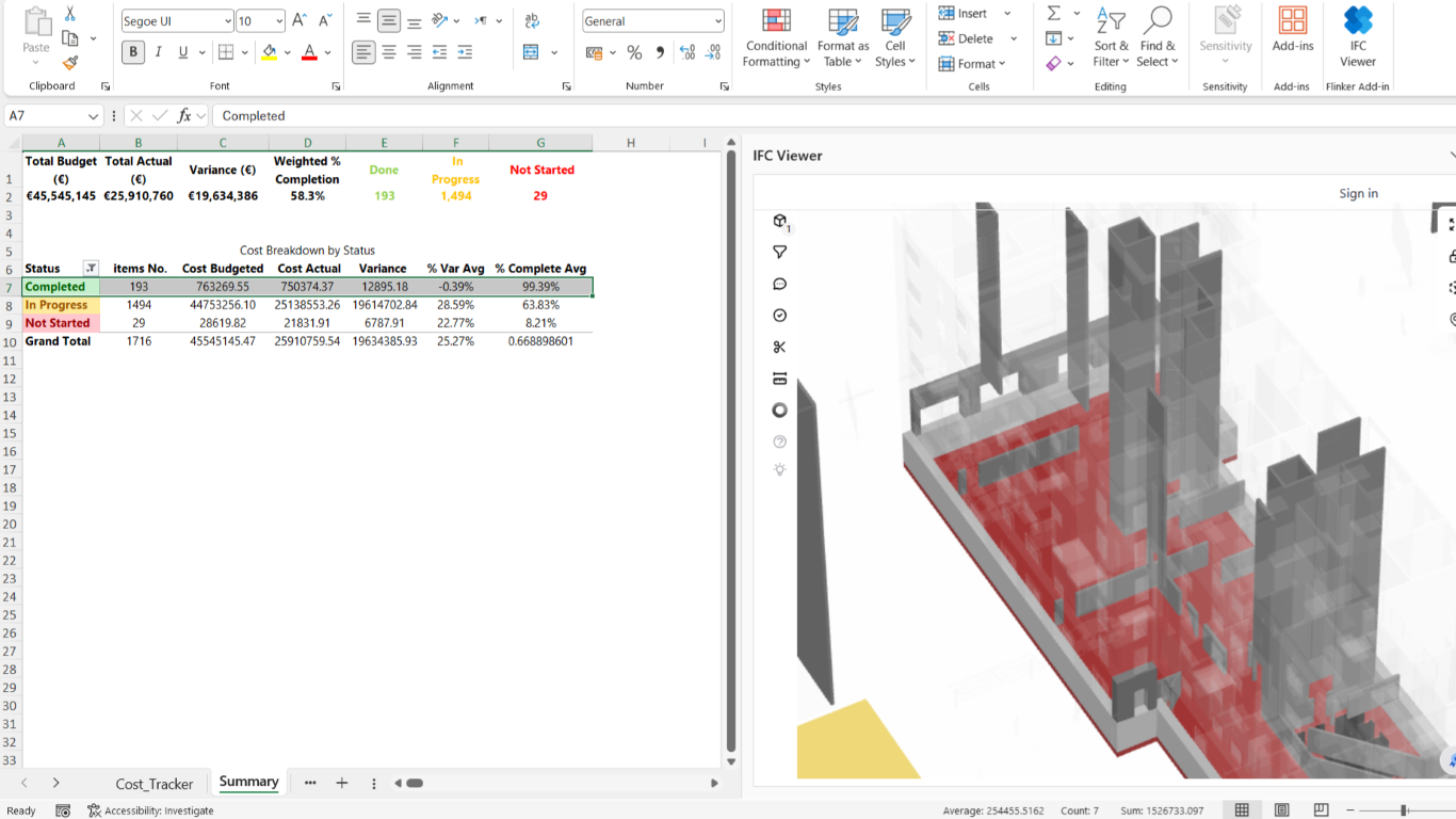 IFC Viewer add-in for Excel