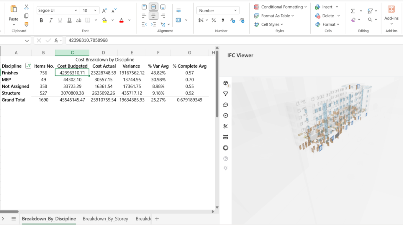 IFC Excel Cost Tracker