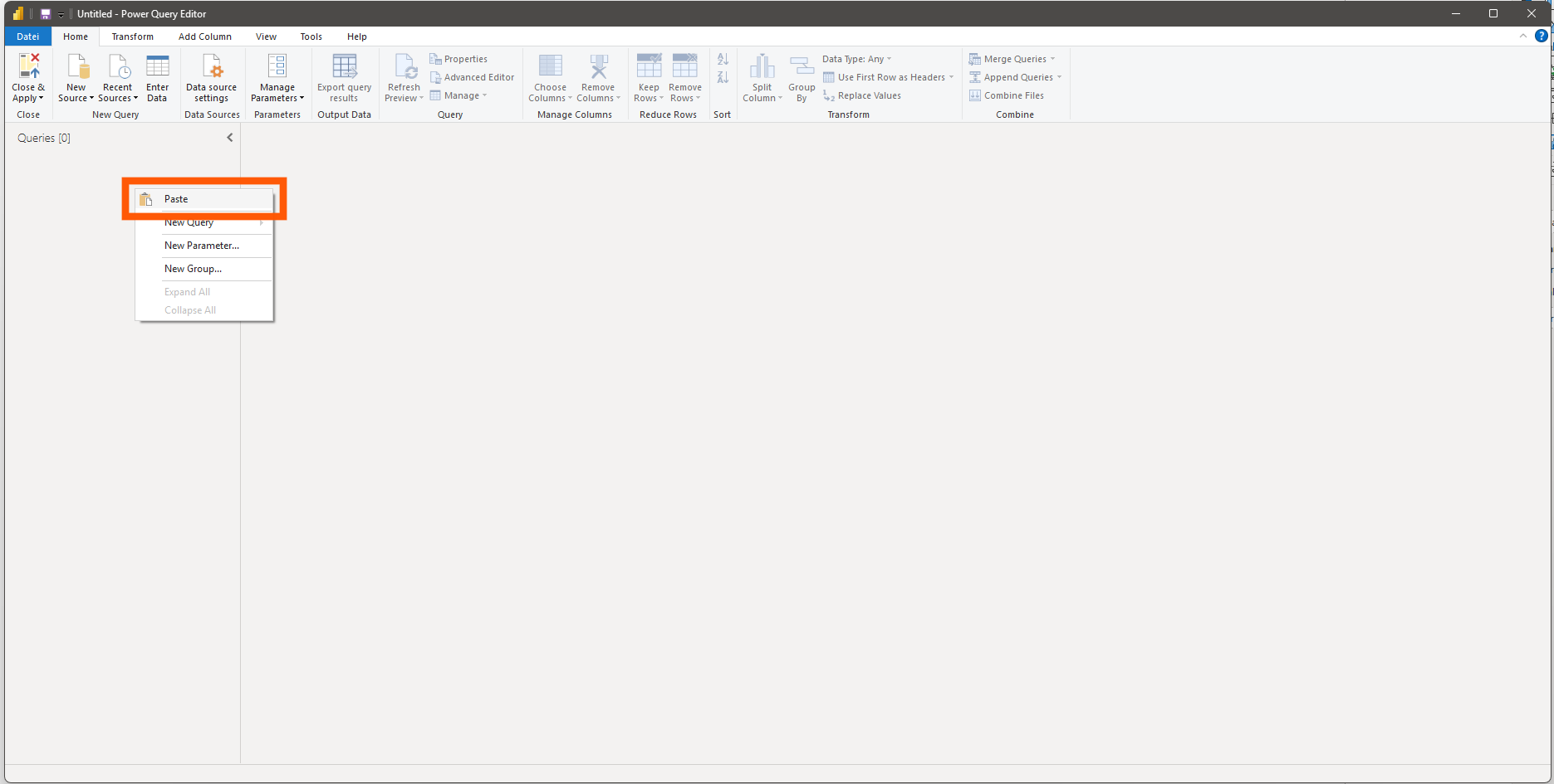 Paste Query in Own Report