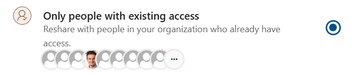 Share external folder link that works only for people with existing access