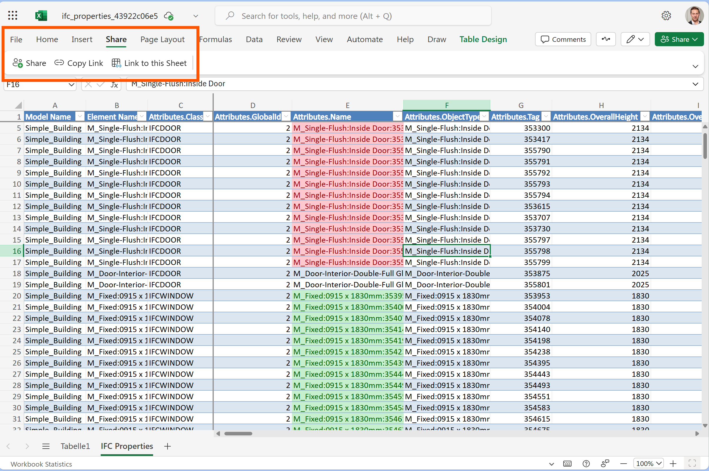 Share your IFC Excel Online Synchronization