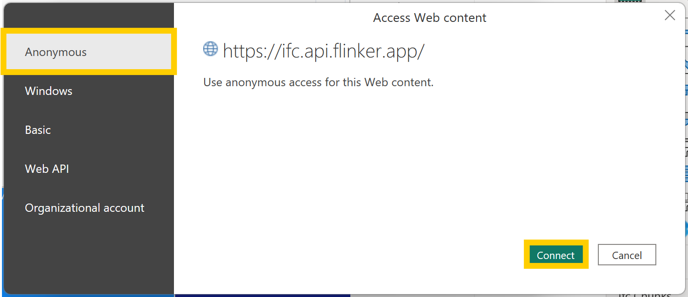 Access Web content sign-in for IFC API